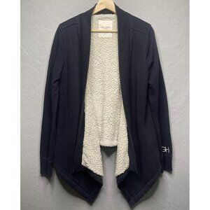 Gilly Hicks Women’s Sherpa Lined Asymmetrical Open Sweater Lounge Soft Cozy M/L